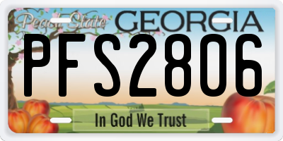 GA license plate PFS2806