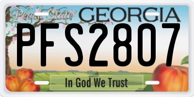 GA license plate PFS2807