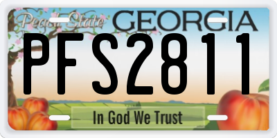 GA license plate PFS2811