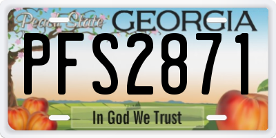 GA license plate PFS2871