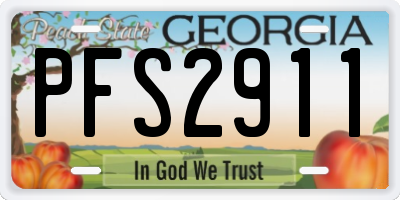 GA license plate PFS2911