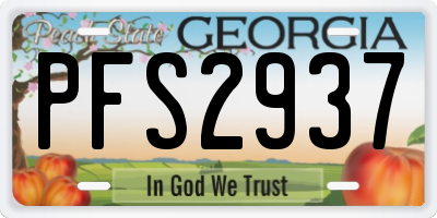 GA license plate PFS2937