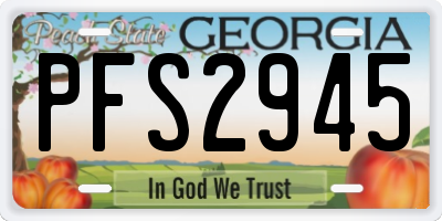 GA license plate PFS2945