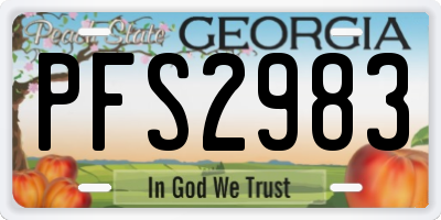 GA license plate PFS2983