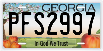 GA license plate PFS2997