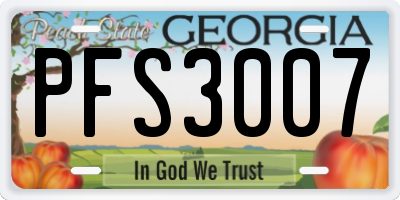 GA license plate PFS3007