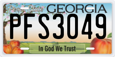 GA license plate PFS3049