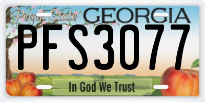 GA license plate PFS3077