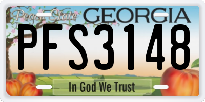 GA license plate PFS3148