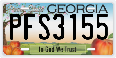 GA license plate PFS3155