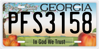 GA license plate PFS3158