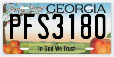 GA license plate PFS3180