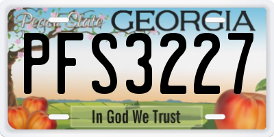 GA license plate PFS3227