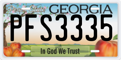 GA license plate PFS3335