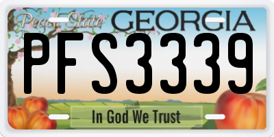 GA license plate PFS3339