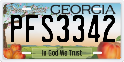 GA license plate PFS3342