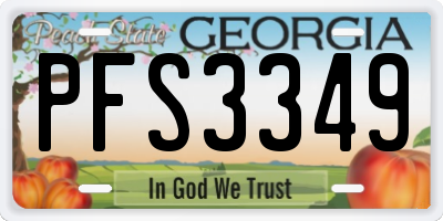 GA license plate PFS3349