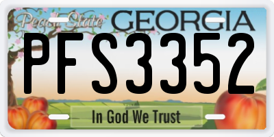 GA license plate PFS3352