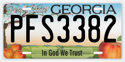 GA license plate PFS3382