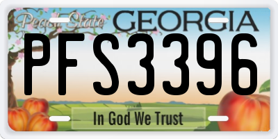 GA license plate PFS3396