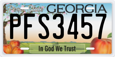 GA license plate PFS3457