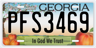 GA license plate PFS3469
