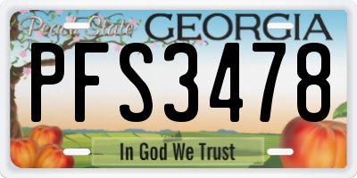 GA license plate PFS3478