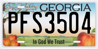 GA license plate PFS3504