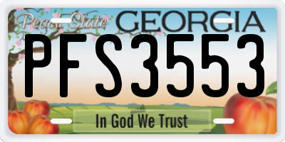 GA license plate PFS3553