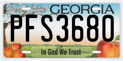 GA license plate PFS3680