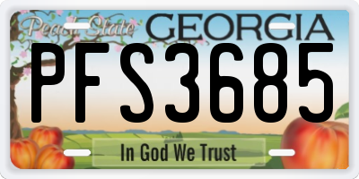 GA license plate PFS3685