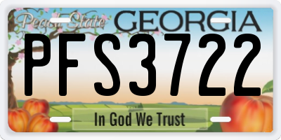 GA license plate PFS3722