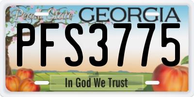 GA license plate PFS3775