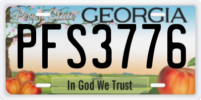 GA license plate PFS3776
