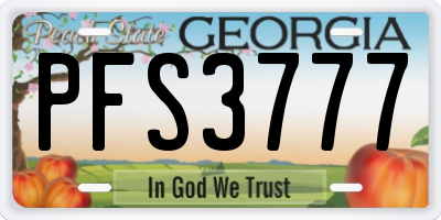 GA license plate PFS3777