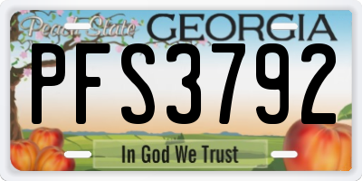 GA license plate PFS3792