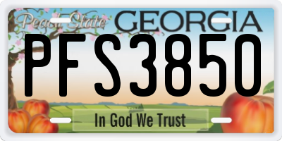 GA license plate PFS3850