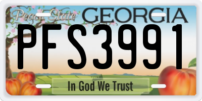 GA license plate PFS3991