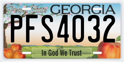 GA license plate PFS4032