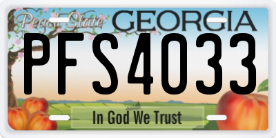 GA license plate PFS4033