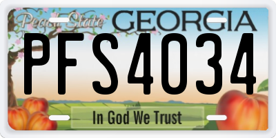 GA license plate PFS4034