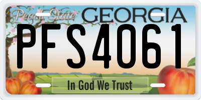 GA license plate PFS4061