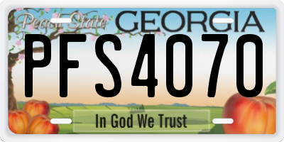 GA license plate PFS4070