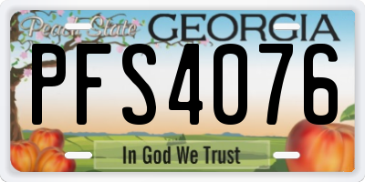 GA license plate PFS4076