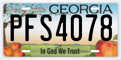 GA license plate PFS4078