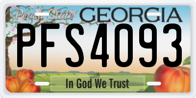GA license plate PFS4093