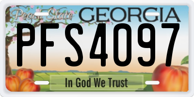 GA license plate PFS4097