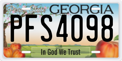 GA license plate PFS4098