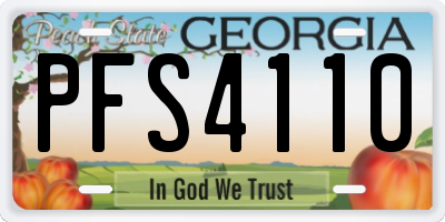 GA license plate PFS4110