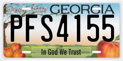 GA license plate PFS4155